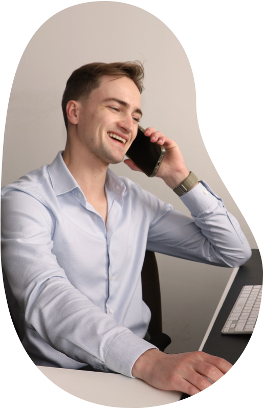Dave Kaandorp aan de telefoon